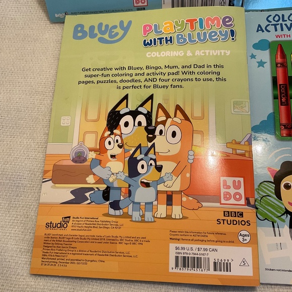 Bluey and Cocomelon Coloring & Sticker Book Bundle (set of 4) - Picture 5 of 8